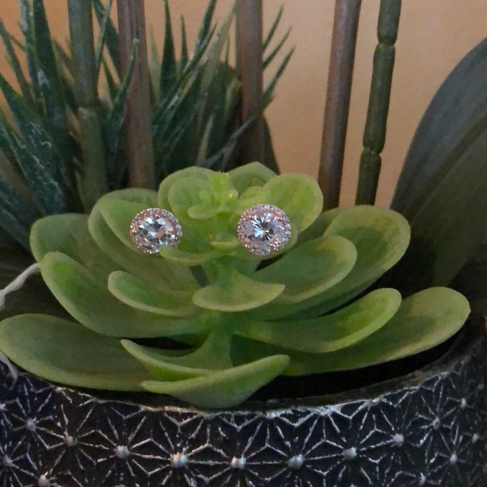 Rose Gold Button Earrings 💎
